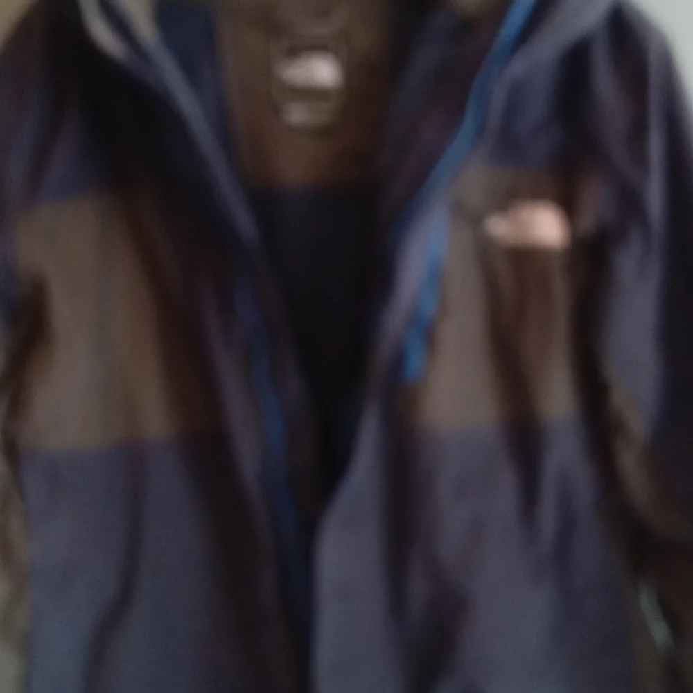 The North Face Mens Jacket Blue Brown Hooded Zip Up‎ Outdoor Casual Size Large